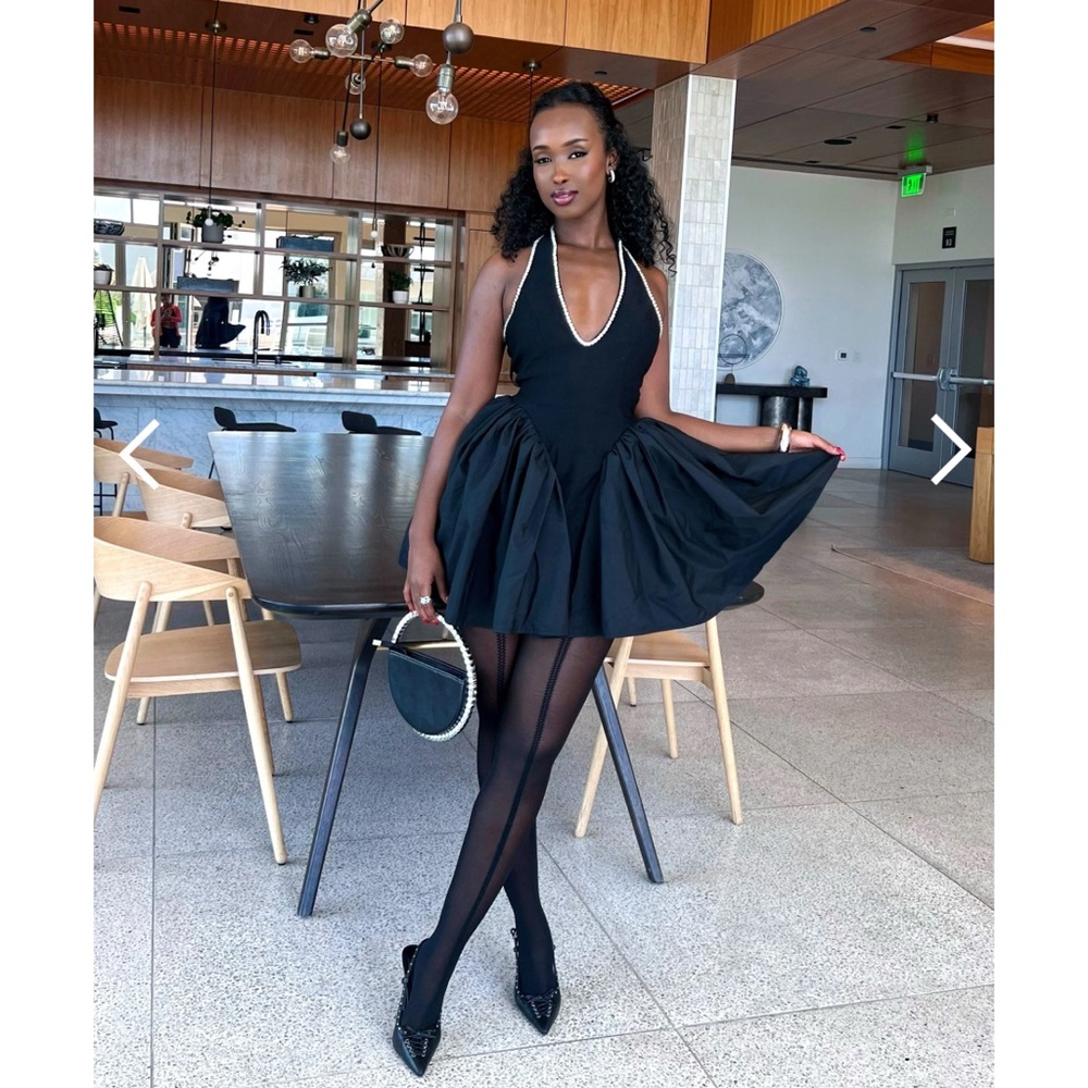 Pink Plastic- Black Backless Party Dress